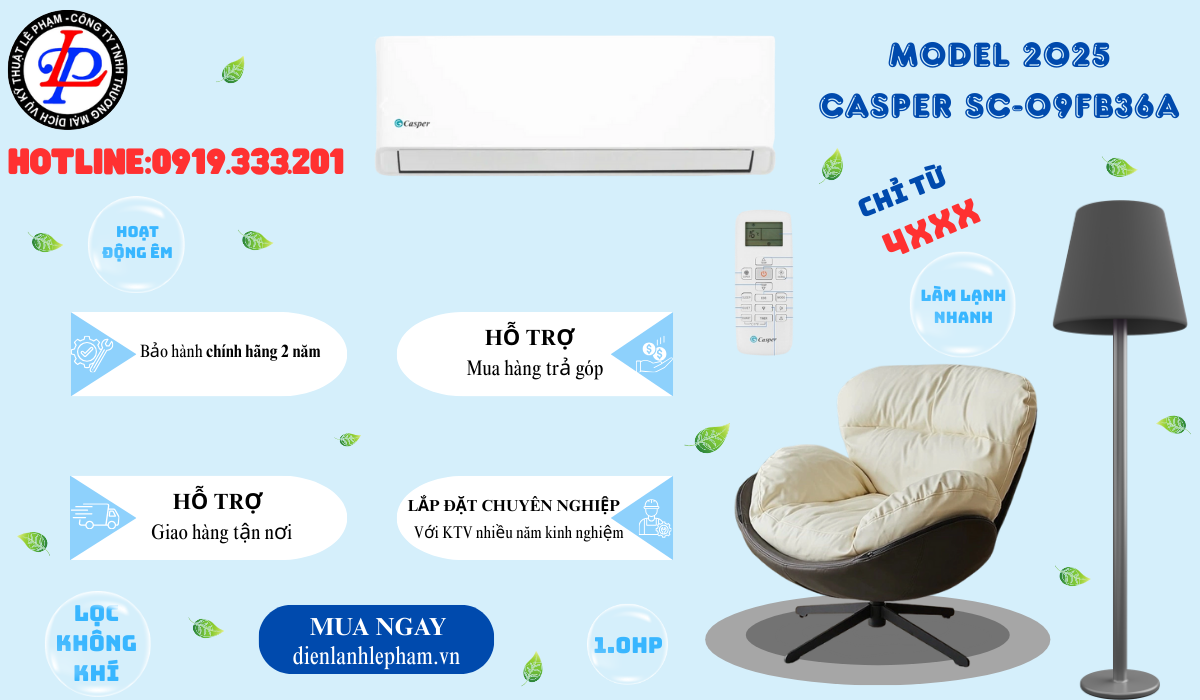 MÁY LẠNH TREO TƯỜNG CASPER MODEL 2025