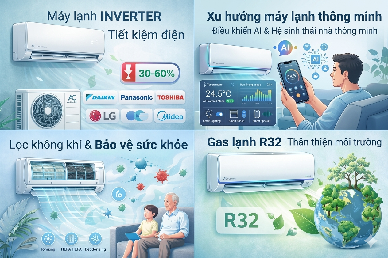 Thị Trường Máy Lạnh 2026: Xu Hướng Tiết Kiệm Điện & Công Nghệ Thông Minh Lên Ngôi