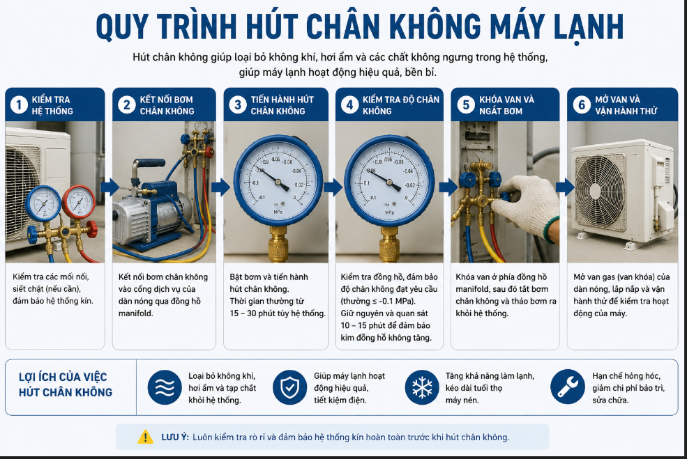 Quy Trình Hút Chân Không Máy Lạnh